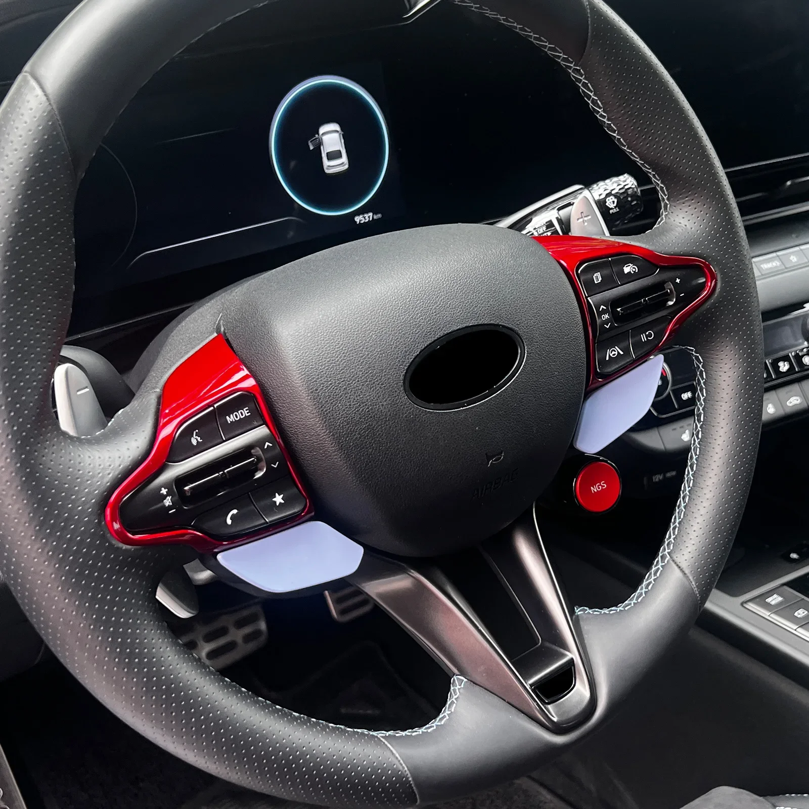 

For Hyundai i20N 2021 2022 Interior Accessories Car Steering Wheel Frame Cover Trim