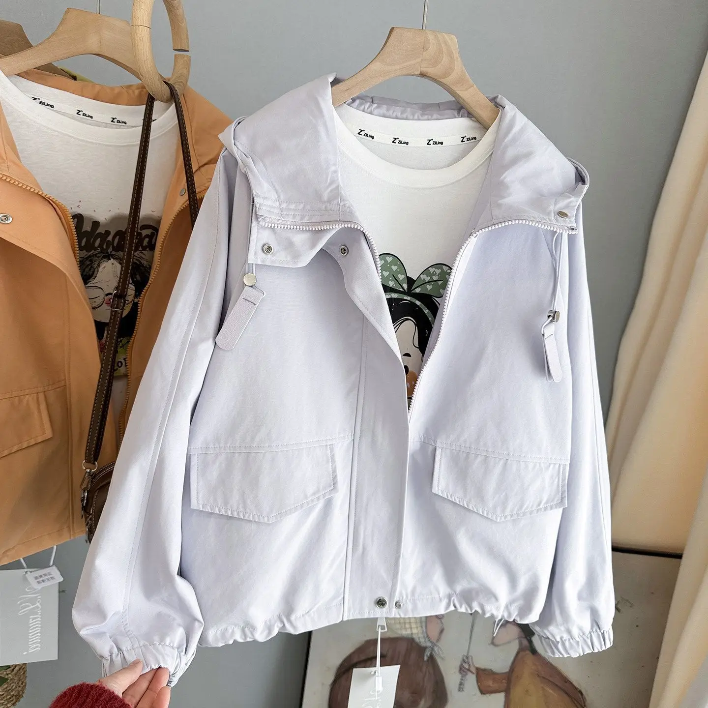 Casual Jacket Women's 2027 Spring Autumn New Unique Coat Female Korean Overwear Fashion Age-reducing Outcoat Ladies Tops Tide
