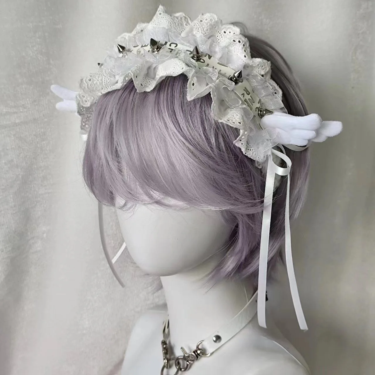 1 Pc Sweet Subculture Gothic Lolita Lace White/Black Wing  Maid Headdress Ruffled Lace Headpiece Japanese Style  Headwear