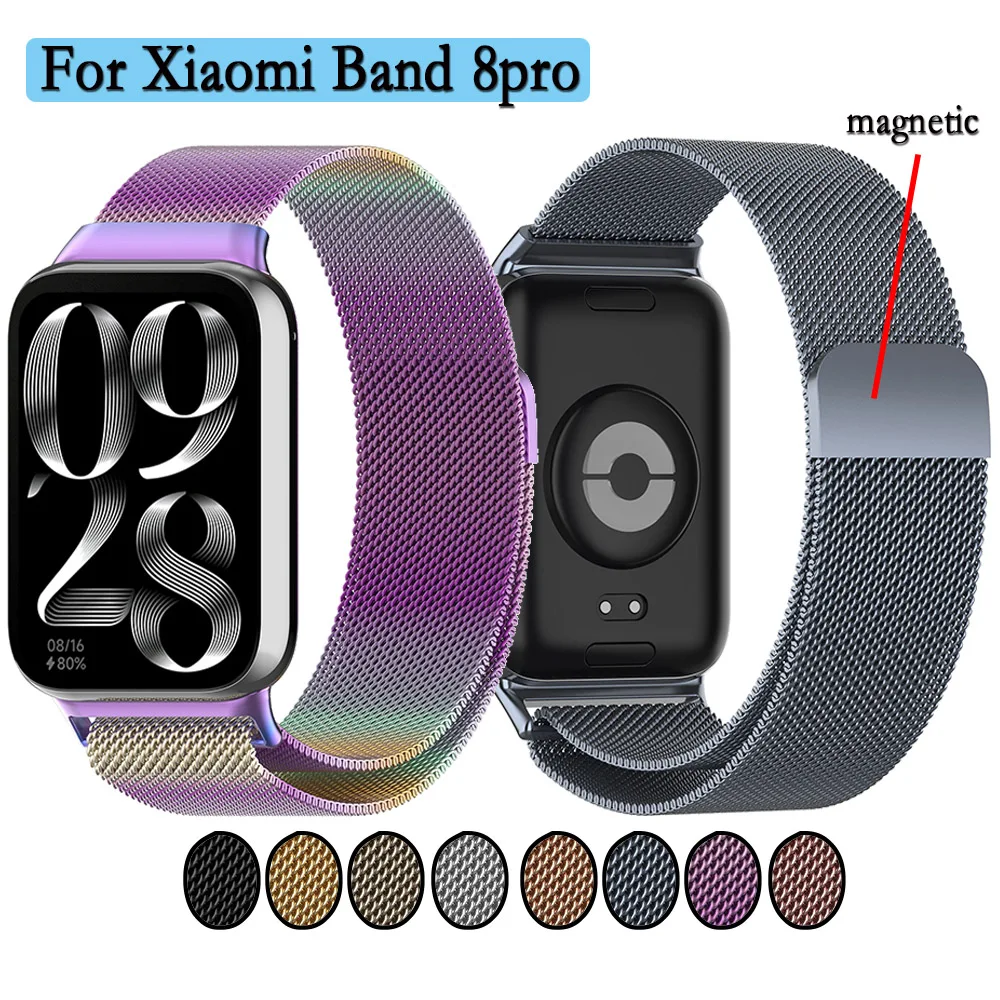 Milanese Strap For Xiaomi Band 8pro Metal Correa Stainles Steel Magnetic bracelet Watch Accessories