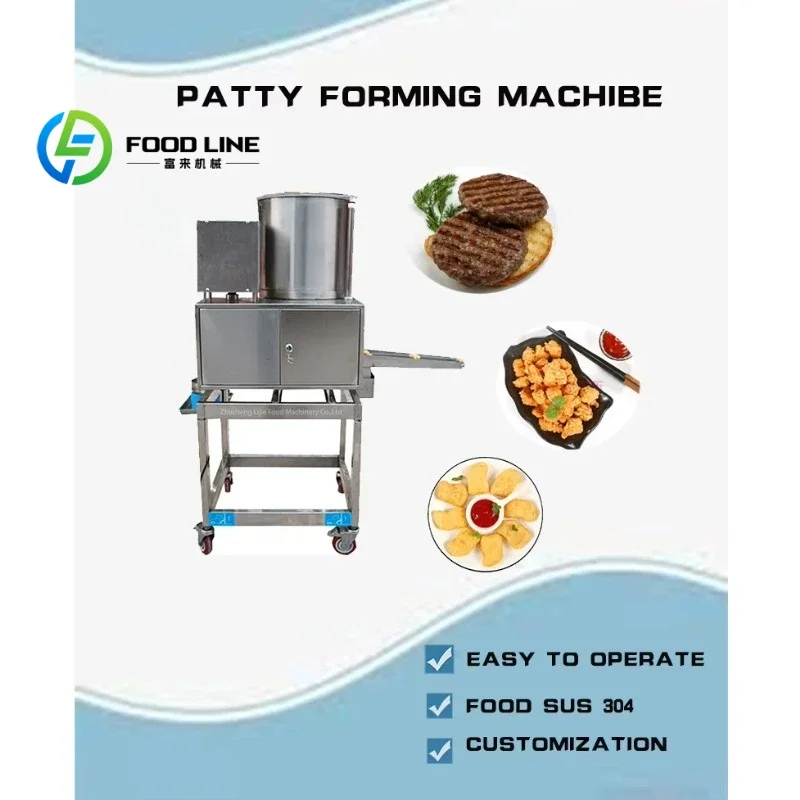Automatic burger production machine Beef and potato patty forming equipment with core pump assembly custom