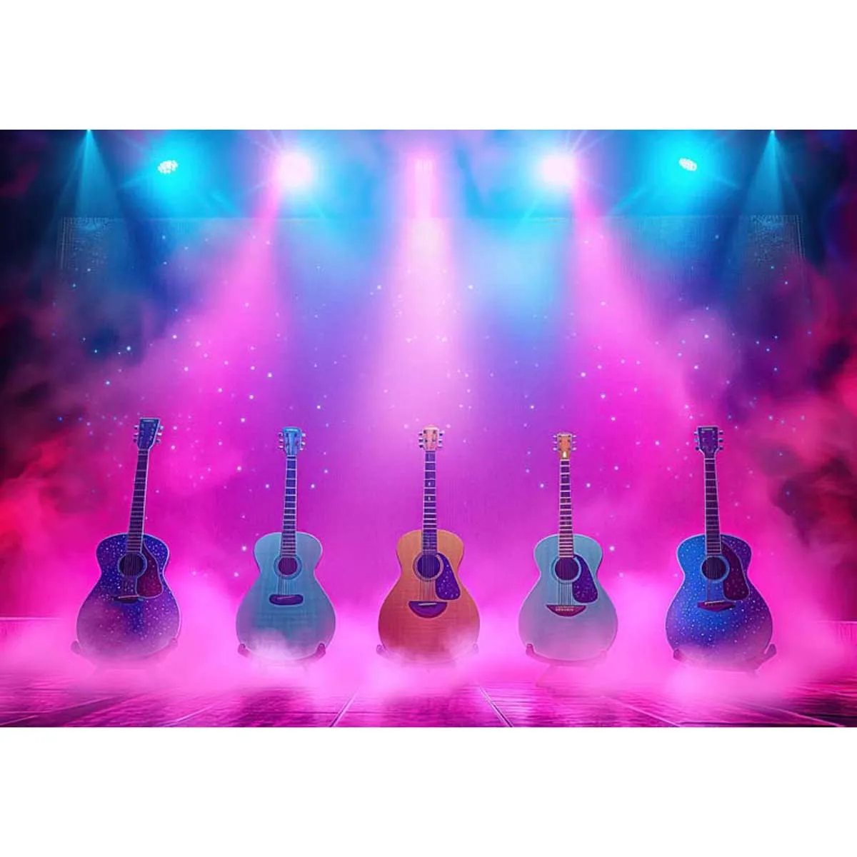 

Allenjoy Blue Purple Guitar Stage Backdrop