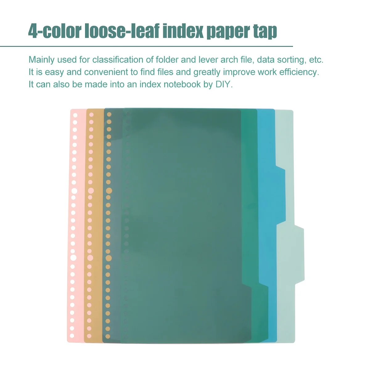

Office File Divider Inserts for Binder Tab Separators 5 Sets Clear Wall-Mounted Page Organizers Natural Color PP Material