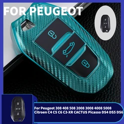 부드러운 TPU 자동차 원격 키 케이스 커버, 푸조 308 408 508 2008 3008 4008 5008 시트로엥 C4 C5 C6 C3-XR CACTUS Picasso DS4 DS5 DS6