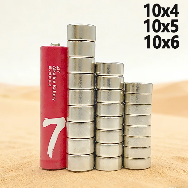 10-200pcs 10x4 10x5 10x6mm Magnet N35 NdfeB Permanent Magnetic Imanes Big Round Neodymium Magnet 10*4 10*5 10*6mm Accessory