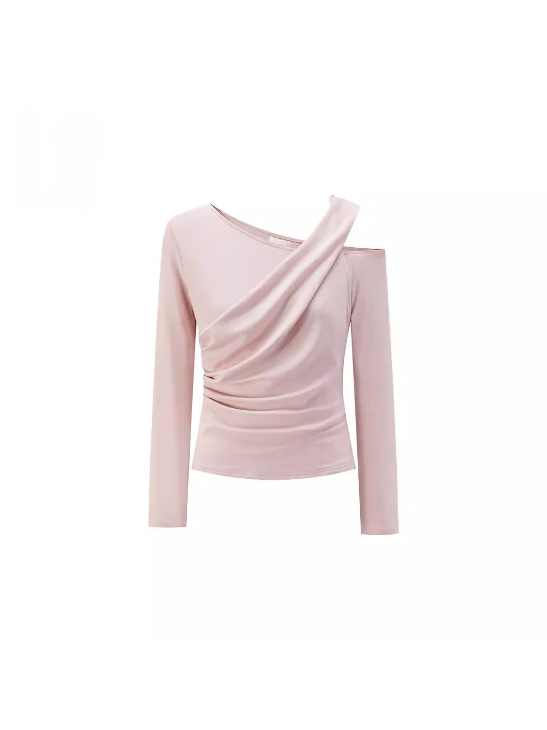 

Весна 2026: Женская розовая футболка с длинным рукавом, приталенная, универсальная, с эффектом утяжки талии, повседневная, из полиэстера, комфортная, дышащая.