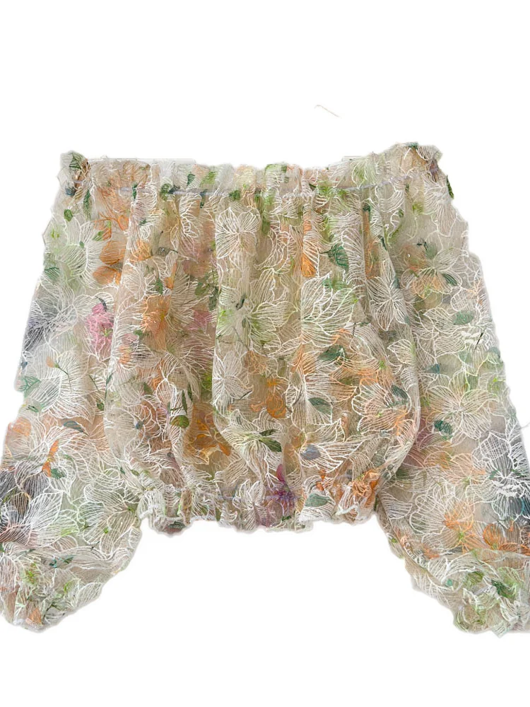 Ele Fairy T Sle ricamato lungo Sve Me Design dolce giovanile One oulder irt Top Faion estivo da donna