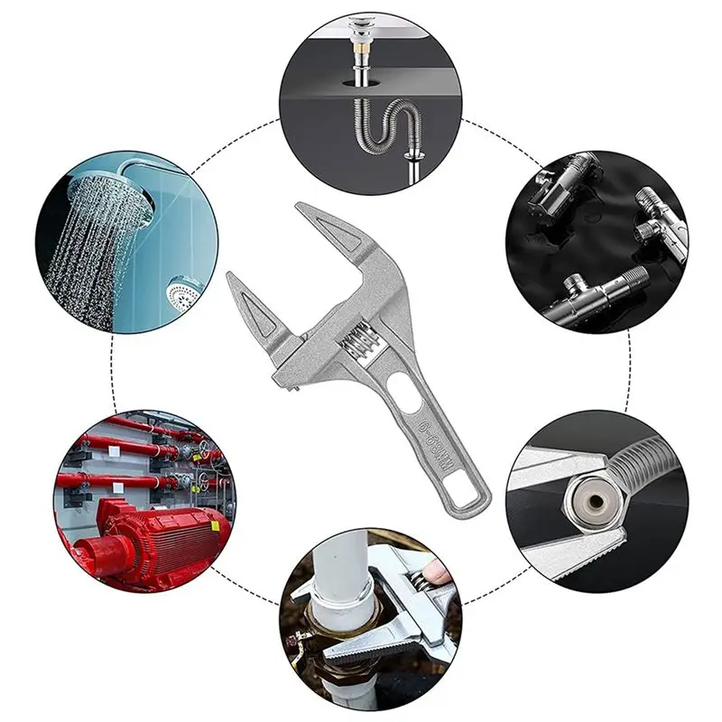 BHTS-3X Adjustable Wrenches 6-68Mm Wide Jaw Wrench Bathroom Wrench Hand Tools For Tightening Or Loosening Nuts And Bolts