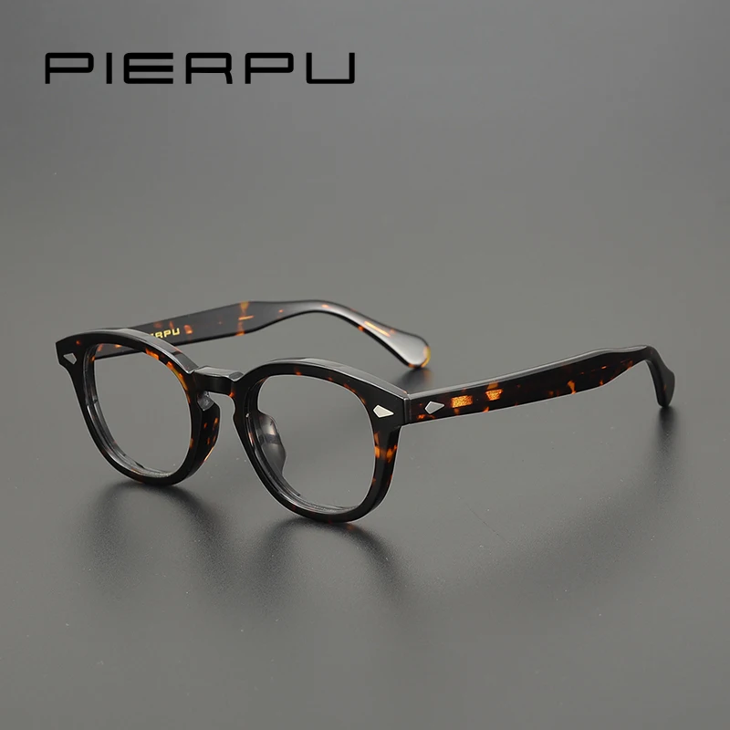 Top Quality Acetate Frame Johnny Depp Lemtosh Style Eyewear Vintage Round Frame Brand Design Men Women Prescription Eyeglasses