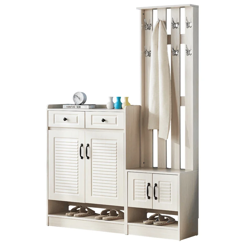 

Popular Household Door Entry Sitting Wardrobe with Clothes Hanging Integrated Shoe Cabinet