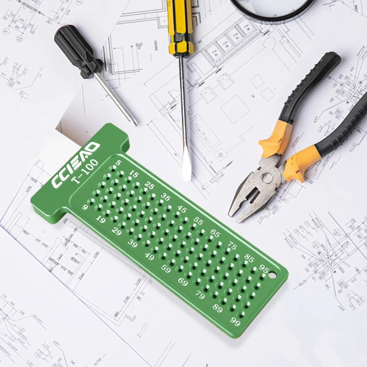 4 인치/100MM 목공 스크라이브, 목공 선 그리기 측정 도구 및 교차 교정용 미터법/인치 마킹 게이지