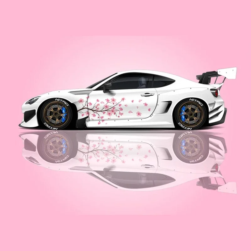 

Sakura Cherry Blossom Livery Japanese Side Car Decal Universal Size Large Vehicle Graphics Anime Peach pink Flower Car Sticker