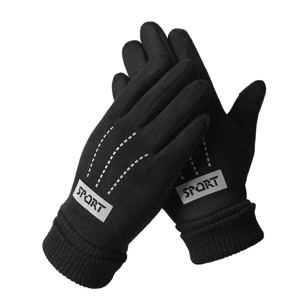 Winter Gloves For Men Touchscreen Warm Outdoor Cycling Driving Motorcycle Windproof Gloves Non-Slip Full Finger Mittens