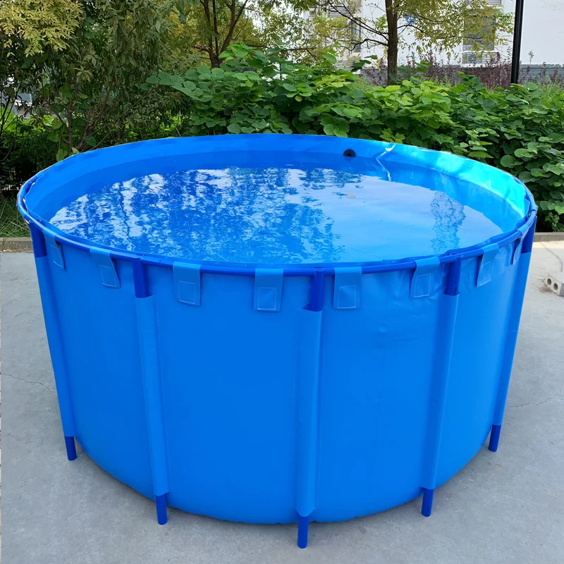 

Canvas fish pond round outdoor thickened outdoor courtyard knife scraper pool household folding simple fish farming box