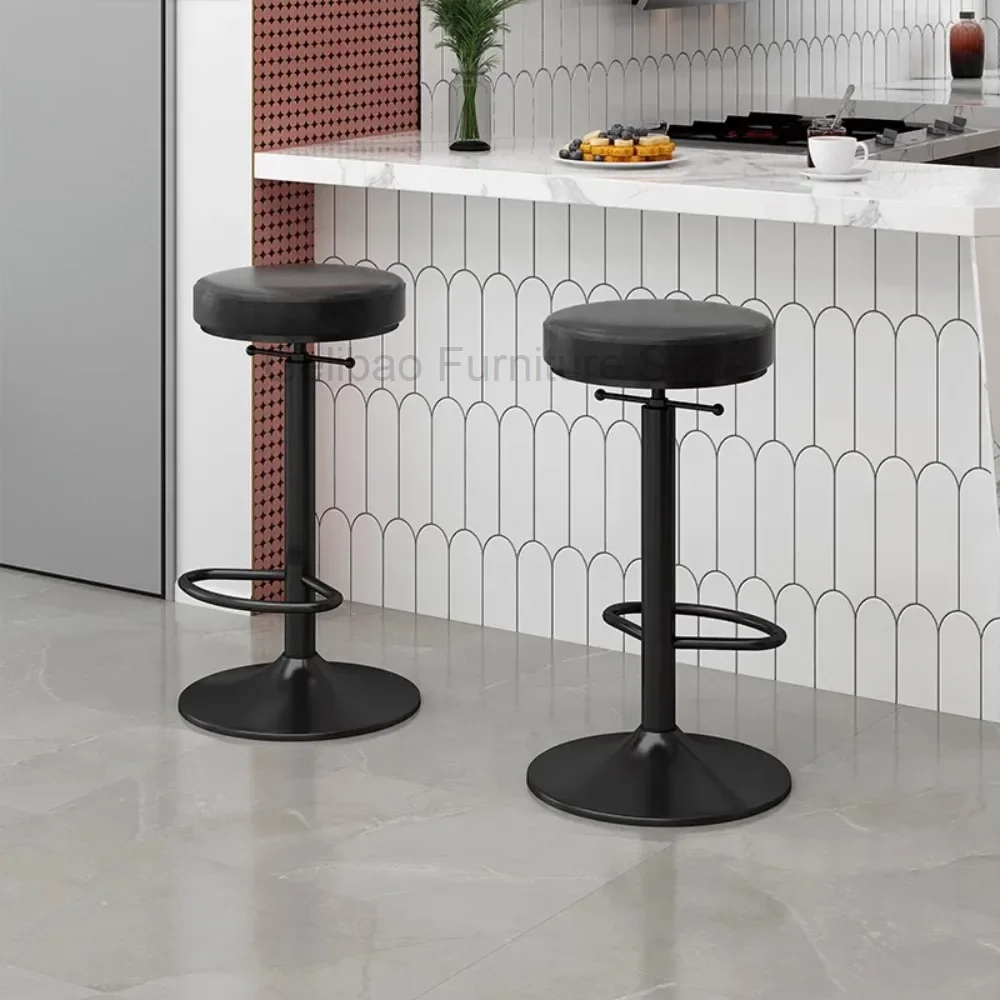 

Height Adjustable Bar Stools Nordic Office Relaxing Makeup Leather Dining Chairs Reception Desks Taburete Alto Nordic Furniture