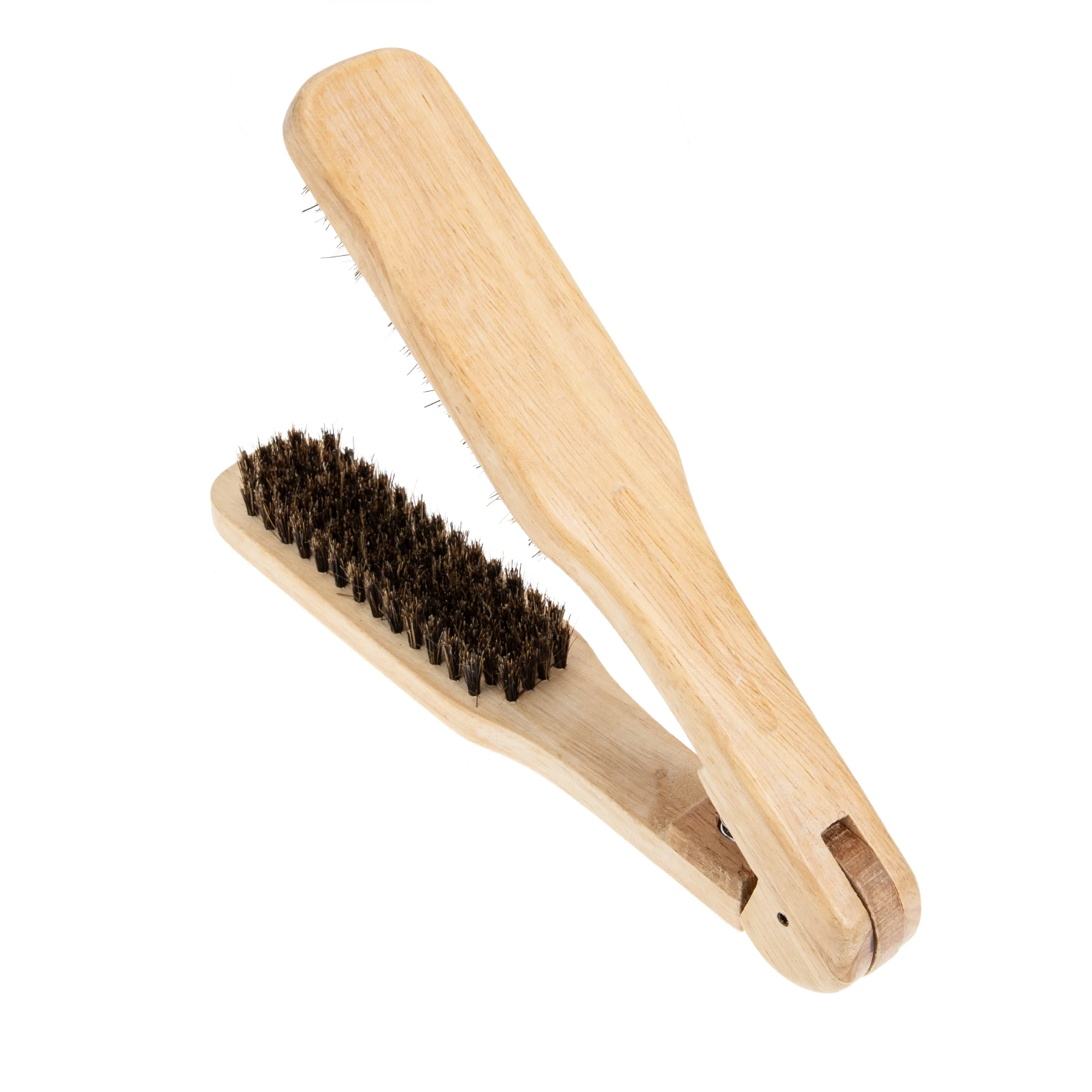 1pc Wooden Hair Straightening Bristle Comb For Thick Thin Hair V Shape Lightweight Portable Detangler Splint Comb