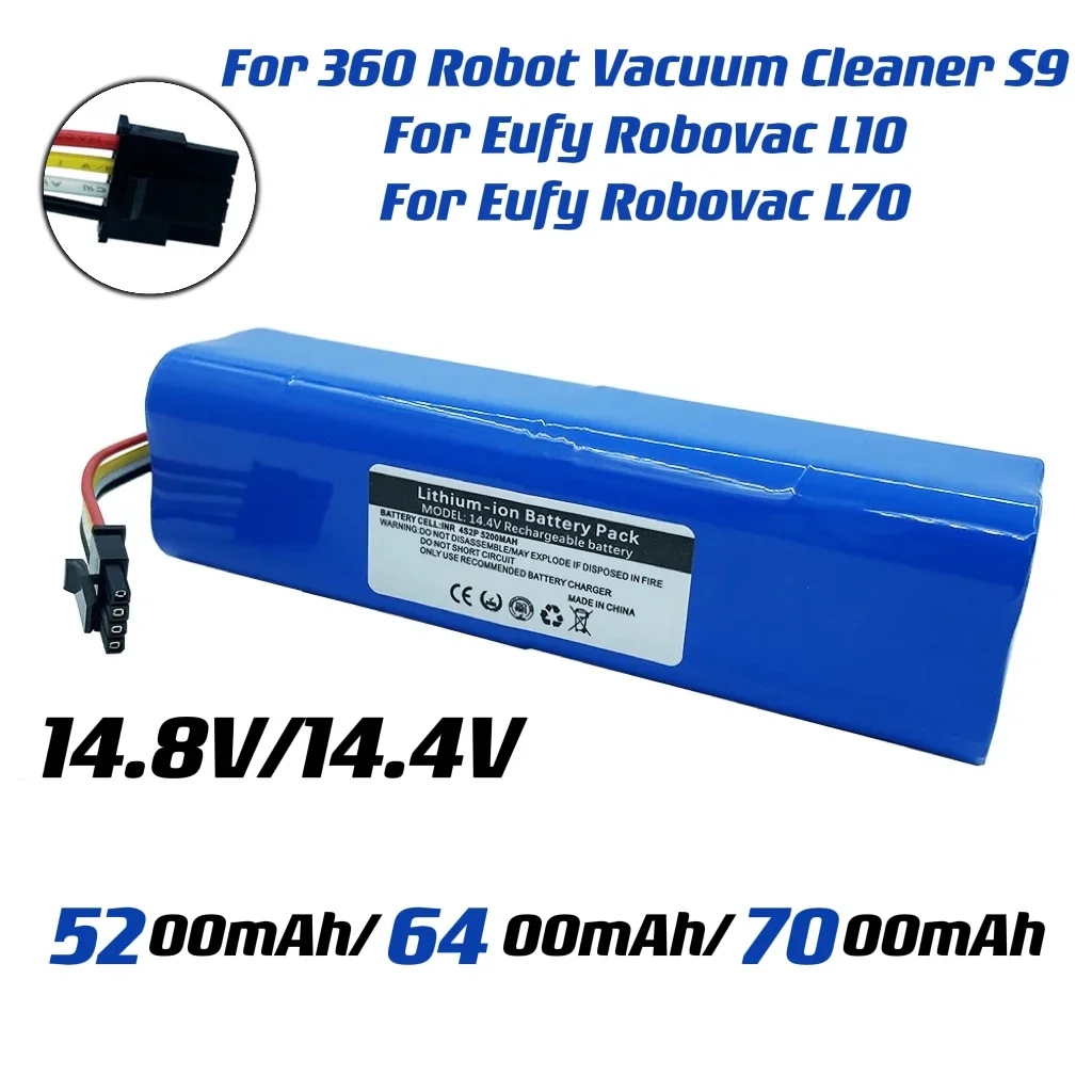 Lithium Li-ion Battery 14.8V 5200mAh battery for Qihoo 360 X90 X95 S9 S10 sweeping robot battery Rechargeable High quality