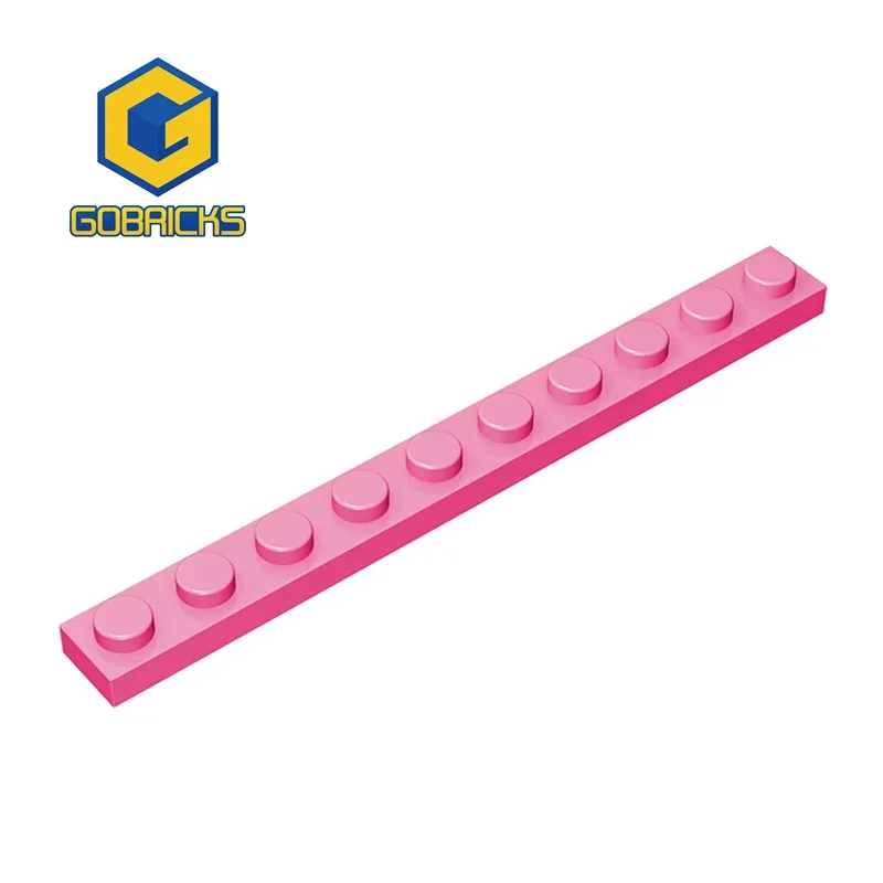 Gobricks, 1 Uds., placa MOC, 1x10 ladrillos compatibles con modelo 4477, piezas de bloques de construcción, rompecabezas para niños, juguetes de cumpleaños