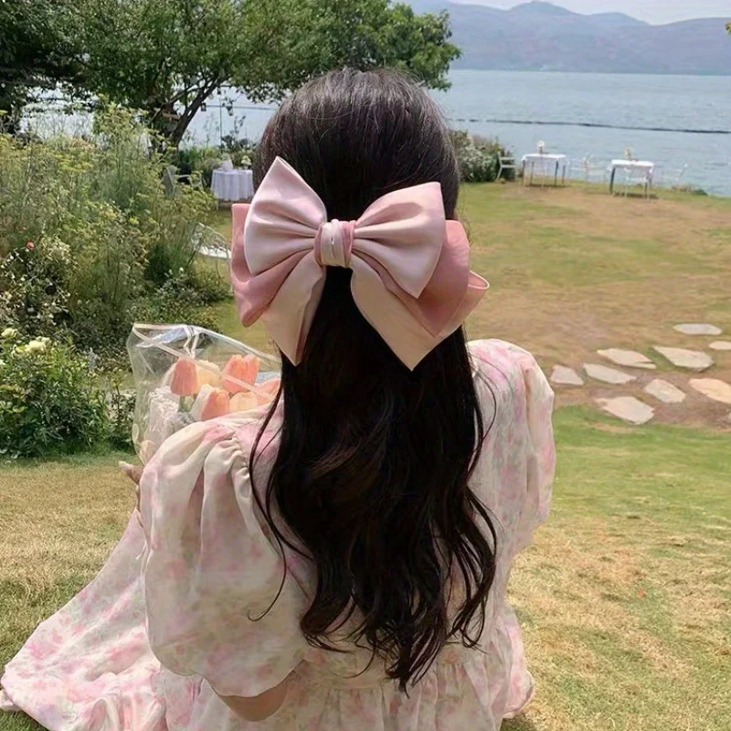 مشبك شعر على شكل فيونكة كبيرة الحجم، دبابيس ربيعية لطيفة، إكسسوارات للشعر، دبابيس ومشابك إكسسوارات كورية #6