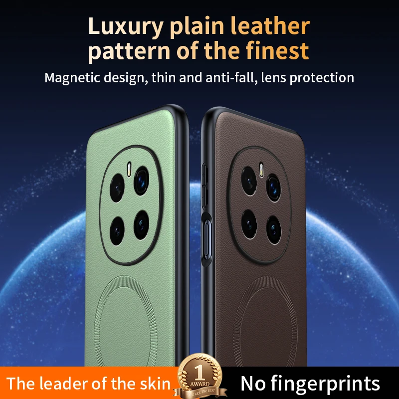 Per Honor Magic 7 Pro Custodia protettiva in pelle magnetica per Honor Magic 7 Pro Anti-impronte antiscivolo PC + TPU