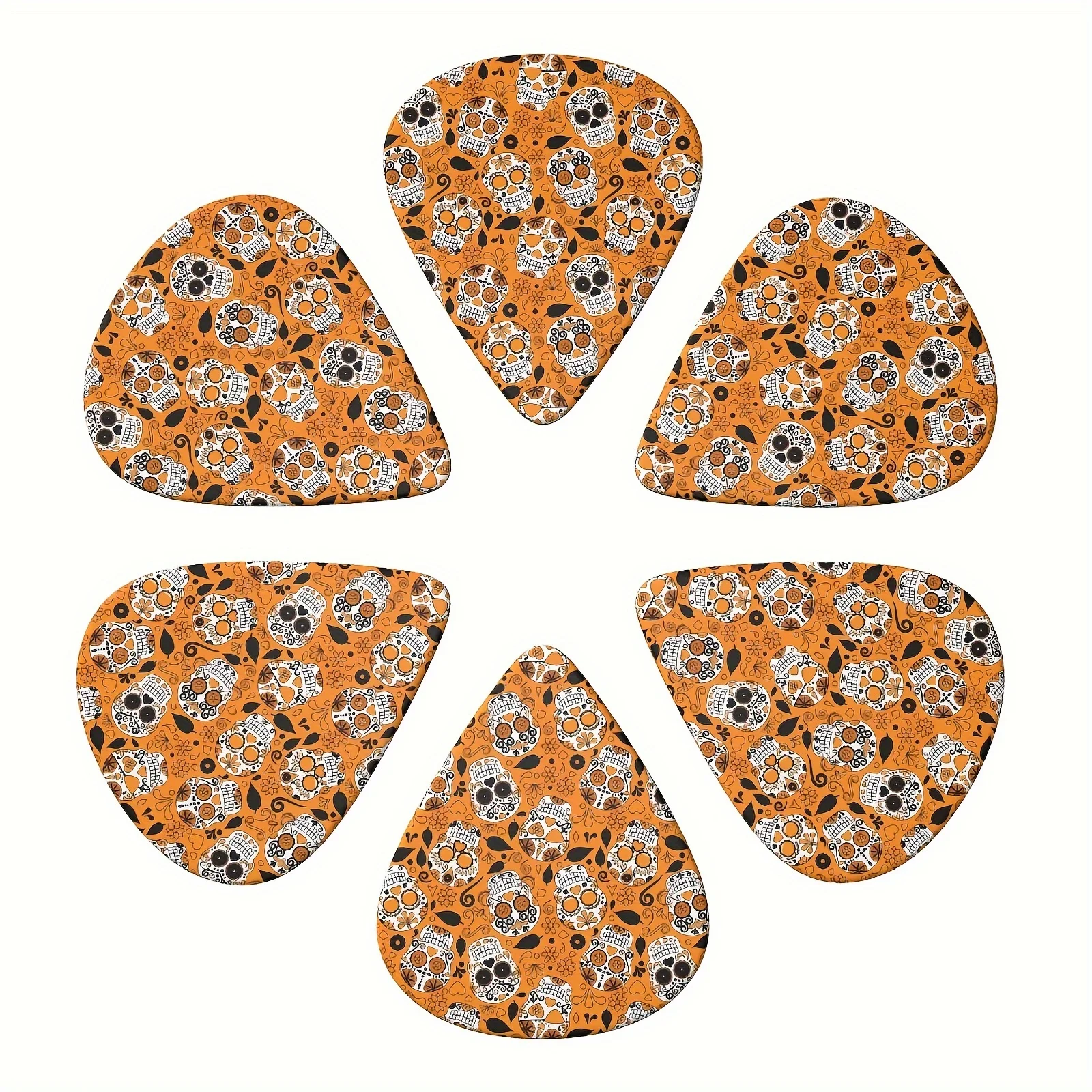 6 pcs PVC Guitar Picks With Pu Carrying Pouch set ,  Double-sided printing ，For ukulele，Electric ，Acoustic Guitars, Ideal Gift