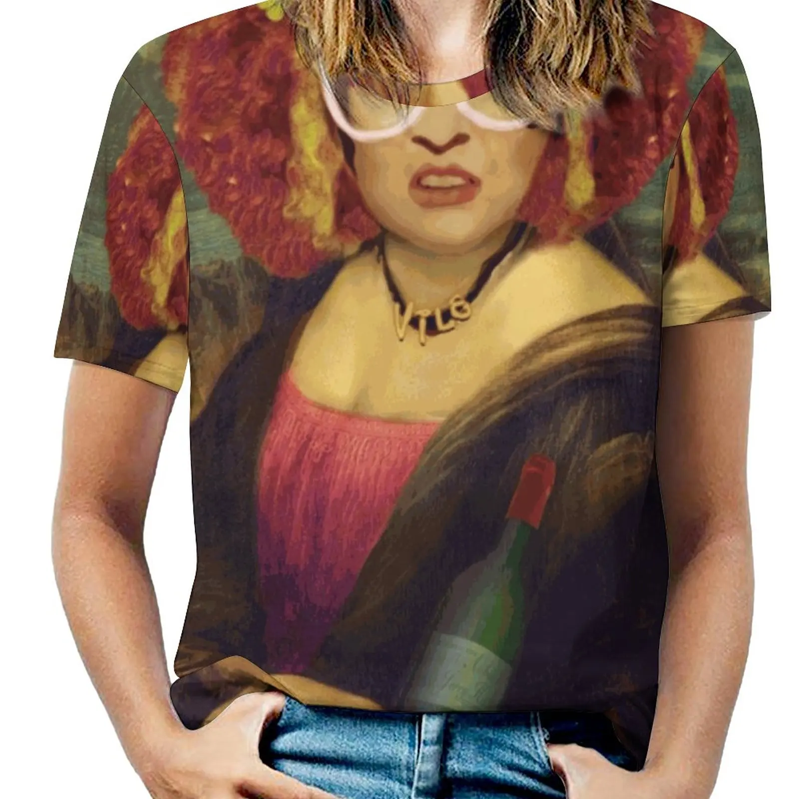 Moaner Linda ( Gold Frame ) Woman'S T-Shirt Spring And Summer Printed T Shirts Crew Neck Pullover Top Kathy Burke Gimme Gimme