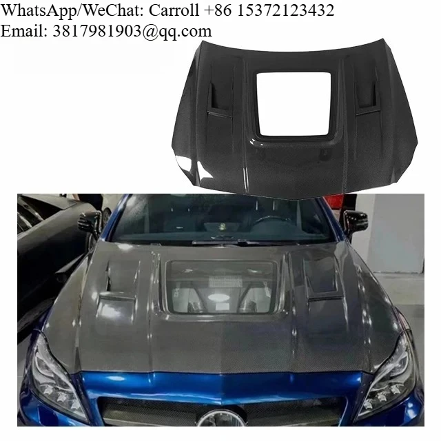 

For Mercedes Benz W218 Transparent Carbon Hood Body Kit W218 Carbon Fiber Transparent Bonnet Hood