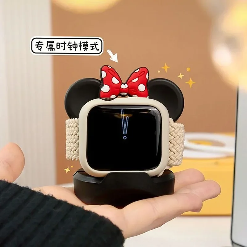 Disney Mickey Minnie Charge Stand Holder For Apple Watch 8 7 6 5 Se Charging Dock Charging Cable For iWatch 44 40 45 41 42 38mm