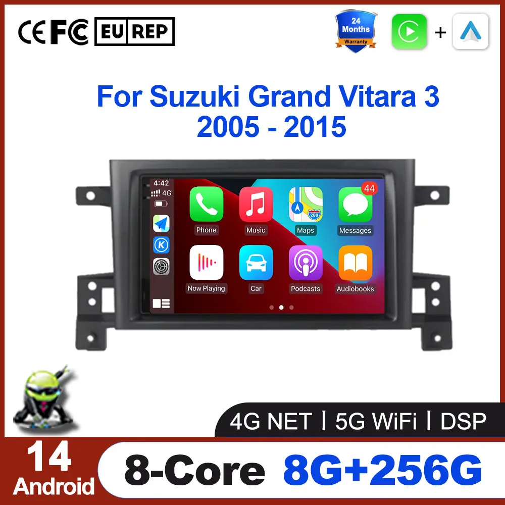 

7 inch Android 14 For Suzuki Grand Vitara 3 2005 - 2015 Car Radio Stereo Multimedia Video Player Navigaion Carplay QLED