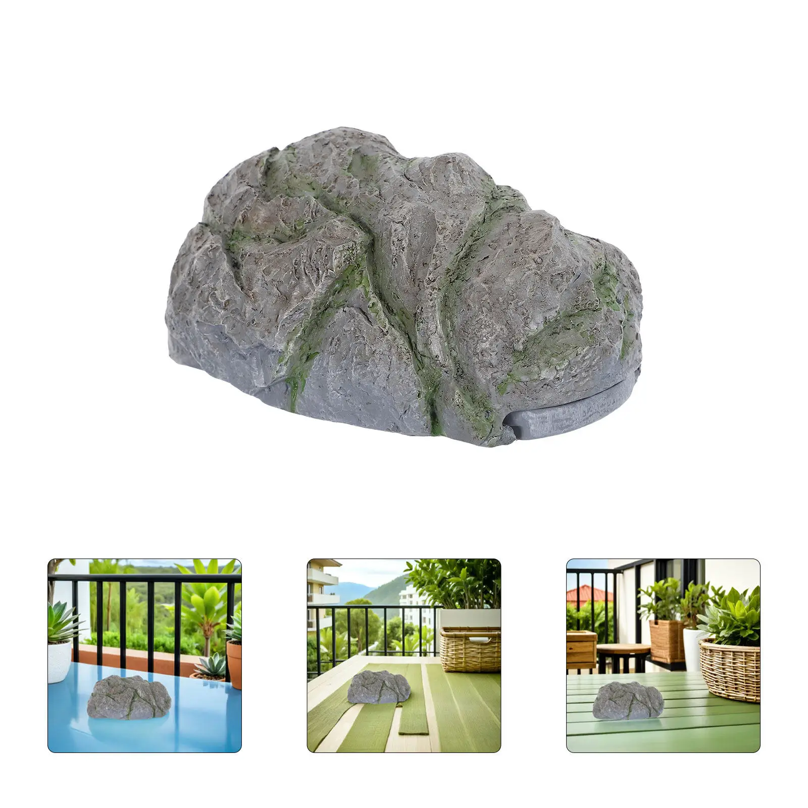 Realistic Fake Rock Key Box Outdoor Weatherproof Hidden Key Holder Garden Yard Patio Home Office Decorative Security Stone Look