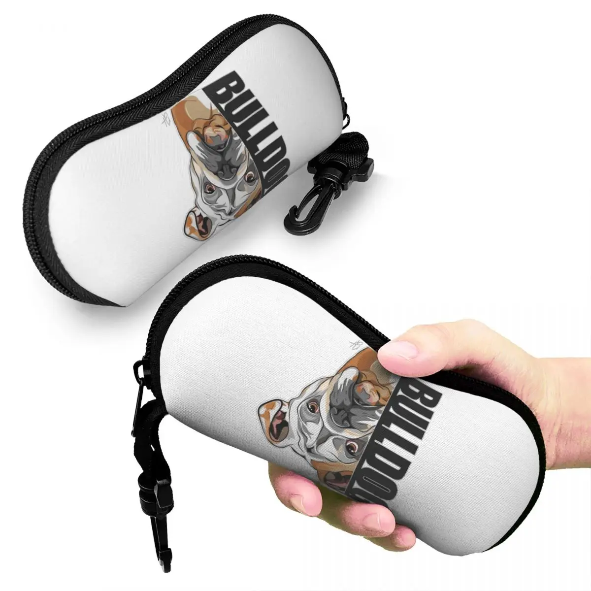 

Забавный английский бульдог, собаки, чехол для очков, защитная коробка для солнцезащитных очков, женская и мужская мягкая сумка для очков, сумка