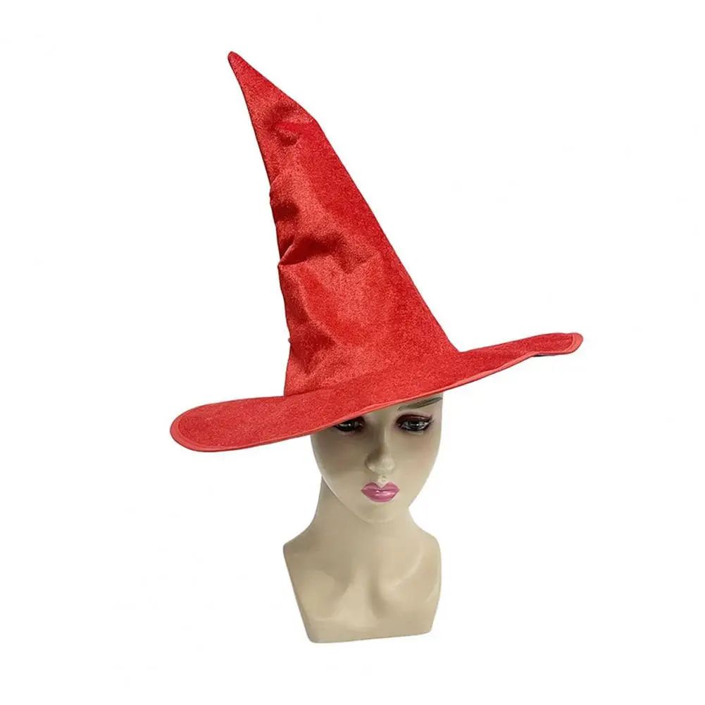 

Comfortable Witch Hat Velvet Witch Hat with Sharp Corner Design Iron Wire Brim Role-playing Themed Party Hat for Halloween