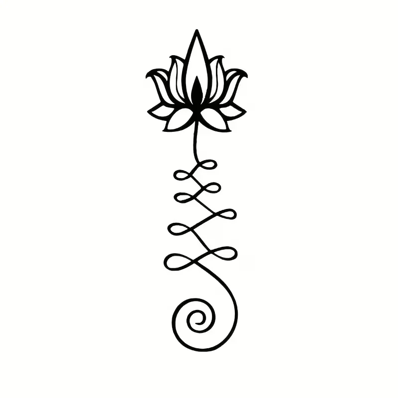 Unalome for Pattern Car Sticker, Durable Automotive Decoration, Symbolic Decal, Exclusive for Yoga Enthusiasts.