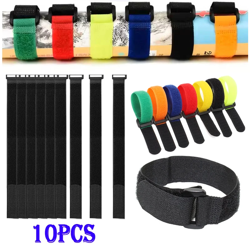 

Reusable Hook and Loop Cinch Straps Nylon Cable Ties Organizer Adjustable Fastener Securing Cable Straps Fishing Rod Tie Strap