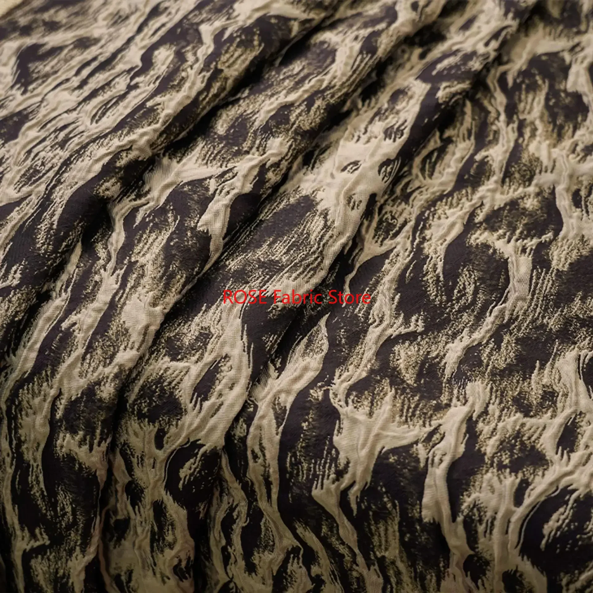 

1 Meter Double-sided Embossed Bark Texture Jacquard Fabric Retro Creative DIY Dress Fashion Fabric