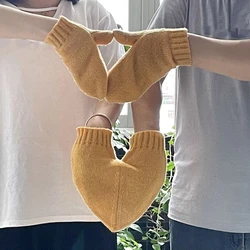 Winter Gestrickte Handschuhe mit Hand Halten Design Paar Voll Finger Handschuhe Verdicken Outdoor Radfahren Skifahren Handschuhe Warm Halten