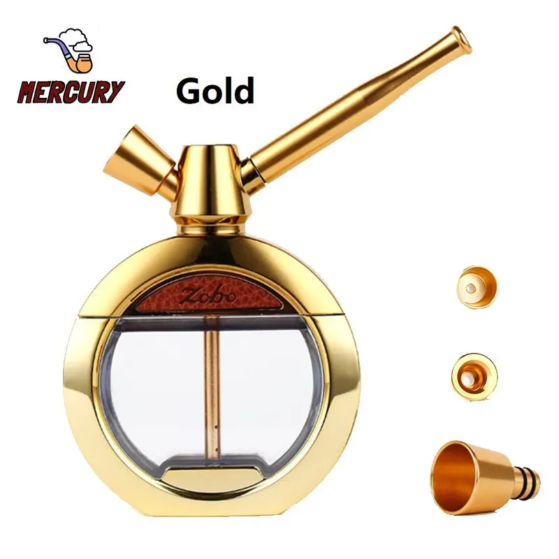 MERCURY Double Filter Water Smoking Pipe High Qulity Zinc Alloy Hookah Set Men and Women Use Dry Herb Grass Tobacco Pipes Kit