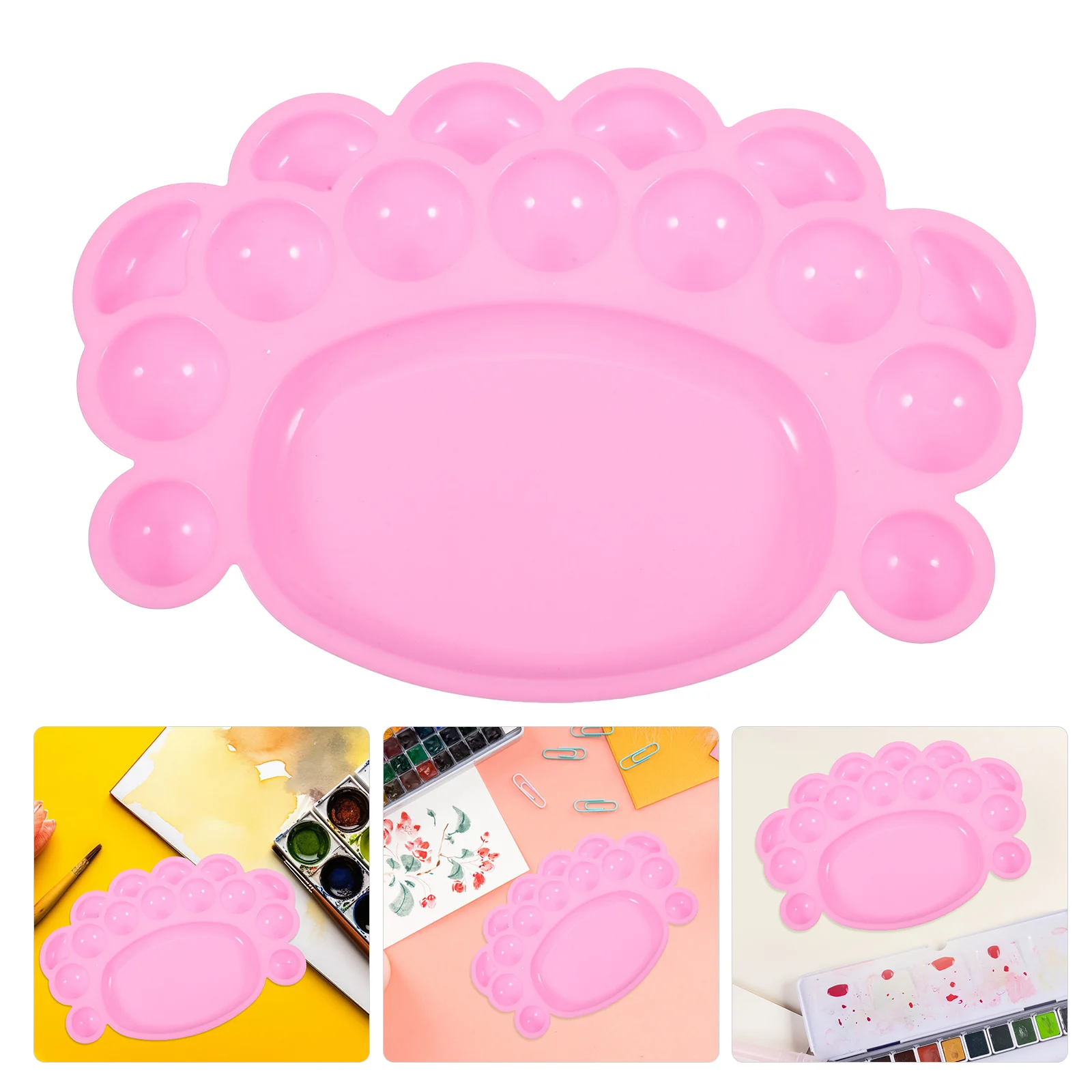 

Foot Shape Kids Paint Palette Pink Plastic Artist Mixing Tray for Watercolors Acrylics Gouache Art Craft Activities Creative