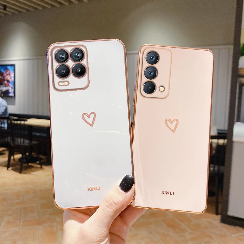 For Realme GT Master Luxury Love Heart Phone Case On For Oppo Realme 8 Pro 5 5i 6i 8i C21 C21Y C11 2021 C25Y Narzo 30A Cover