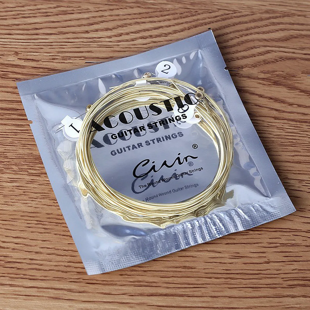 Civin Folk Guitar Brass Strings Set - 6pcs with 1-6 Labels, Anti-Oxidation, Bright Projection, Easy Install, Guitar Accessories