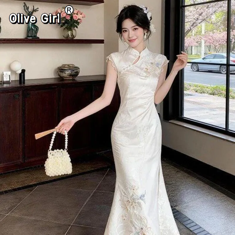 olivegirl-2026-abito-lungo-ricamato-in-pizzo-jacquard-con-inserti-cheongsam-cinese-migliorato-qipao-estivo-di-alta-gamma-abbigliamento-femminile