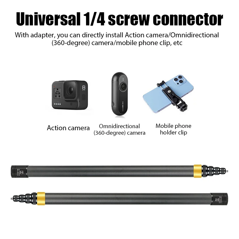 290CM Carbon Fiber Invisible Extended Edition Selfie Stick for Insta360 X3 GO 3 Action 4 Accessories for GoPro Selfie Stick