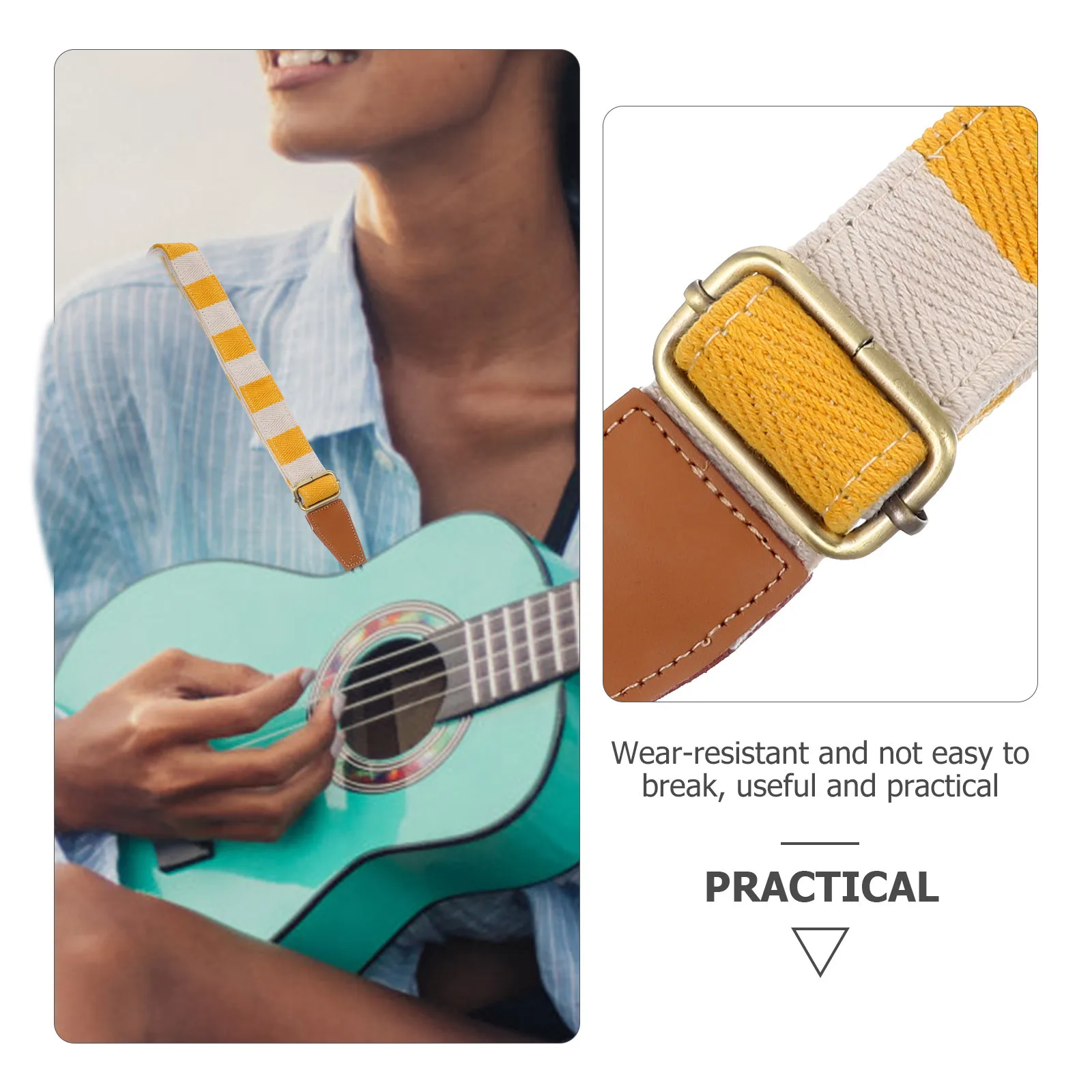 

Ukulele Strap Cotton Wear Resistant Adjustable Replacement Shoulder Strap Music Instrument Ukulele Belt Comfortable