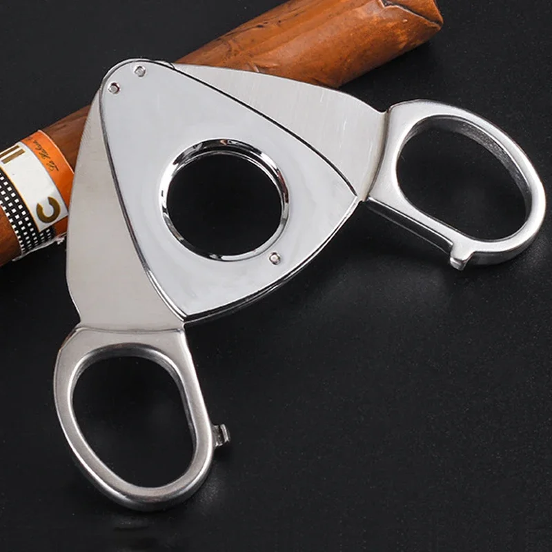 Cigar Cutter Stainless Steel Metal Classic Portable Cigar Cutter Guillotine Christmas Puro Scissors Cigar Accessories Gift Box