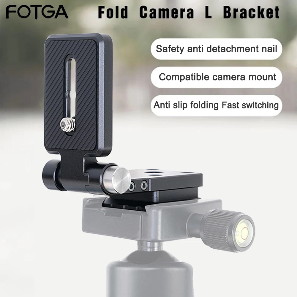 

FOTGA Camera Folding L Plate Quick Release Plate Vertical Board Tripod Horizontal and Vertical Bracket Fold Lightweight Bracket