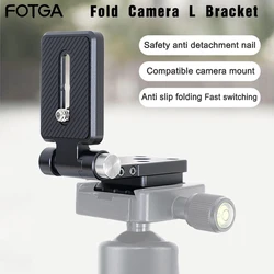 FOTGA Camera Folding L Plate Quick Release Plate Vertical Board Tripod Horizontal and Vertical Bracket Fold Lightweight Bracket