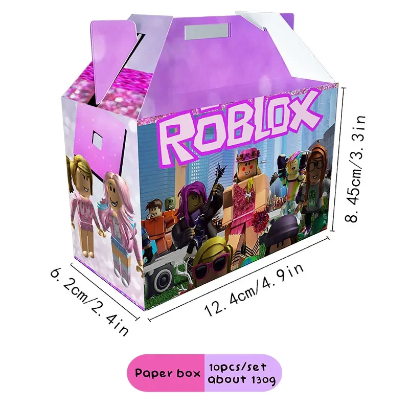 Pink Roblox Game Party Favors Boxes for Kids Birthday Decor Supplies Robot Gift Box Baby Shower Candy Box Paper Small Cake Box