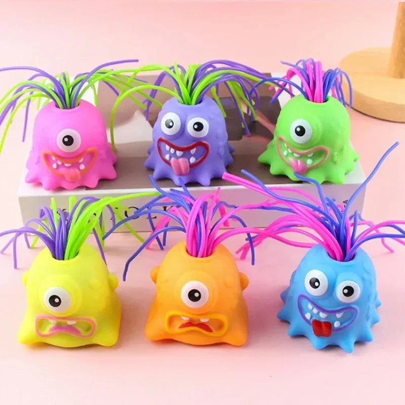 Pulling Hair Screams Decompression Toys Creative Screaming Little Monster Entertainment Sensory Squeeze Toys Gift for Kids