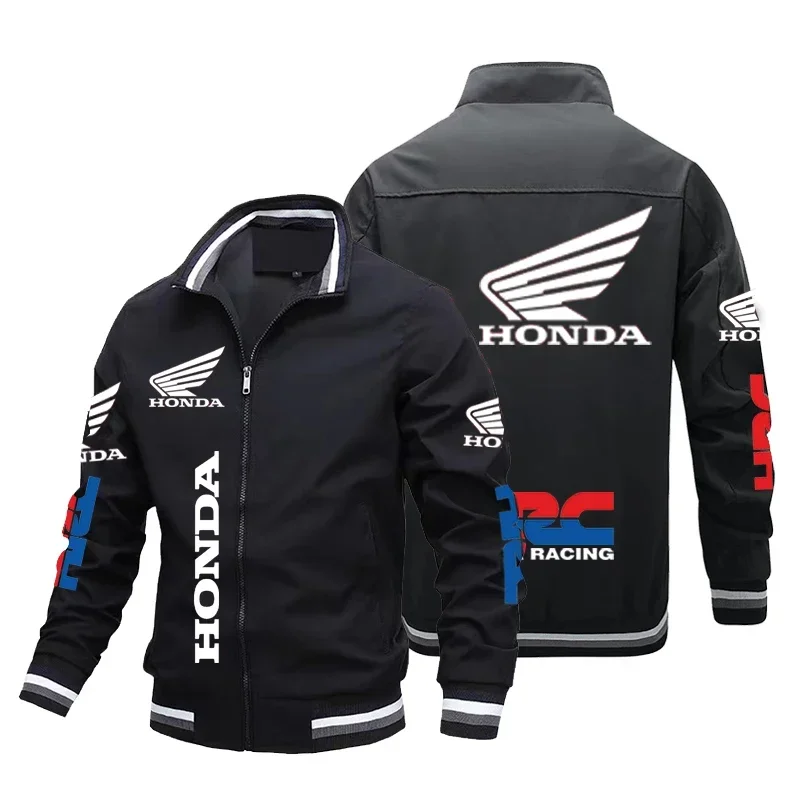 

2025 Honda Motorcycle Men's Jacket Casual Trendy Honda Print Bomber Baseball Uniform Unisex Motorcycle Jacket