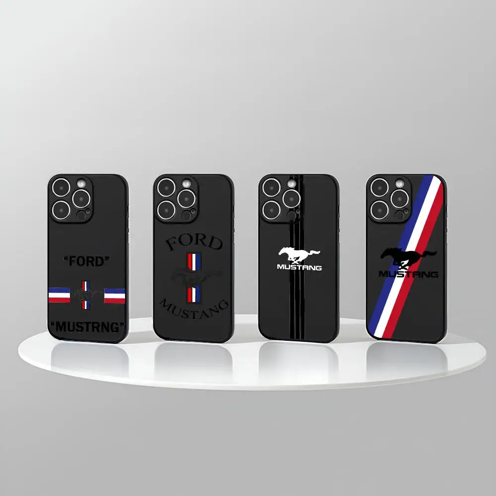 Etui na telefon komórkowy Cool Mustang nowe do iPhone 16 15 14 12 13 11 Pro Max Mini X XR XS Plus Czarny Silikonowy przezroczysty pokrowiec